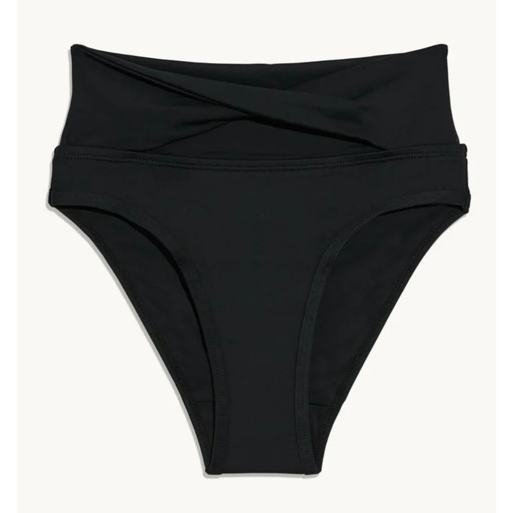 KT By Knix Turning Tide Bikini Bottom Teens S‎ Black High Waisted Swimwear